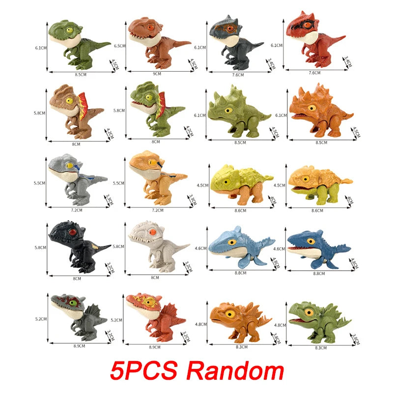 20-1PCS Finger Dinosaur Tricky Tyrannosaurus Finger-biting Dinosaurs Movable Joints Hand Doll Prop Dino Toys for Children Gifts