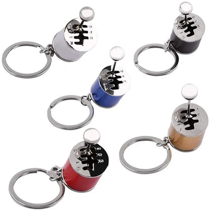 Metal Keyring Creative Car Shifter Keychain Six-Speed Gear Stick Knob Gearbox Model Key Antistress Adults New Fidget Toys