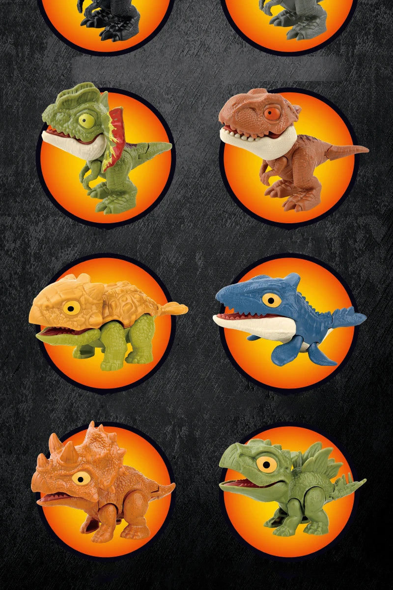 20-1PCS Finger Dinosaur Tricky Tyrannosaurus Finger-biting Dinosaurs Movable Joints Hand Doll Prop Dino Toys for Children Gifts