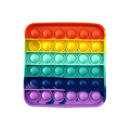 Pop Fidget Toys, Silicone Push Pop Bubble Toys for Kids and Adults Rainbow Fidget Poppers Square Octagon Heart Round Shape