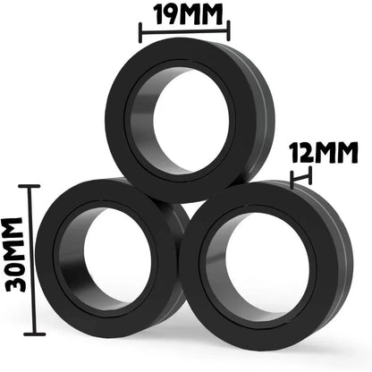 3pc Stress Reduction Magnetic Ring Toy, color ring toy, ADHD anxiety relief stress reduction ring Holiday gift