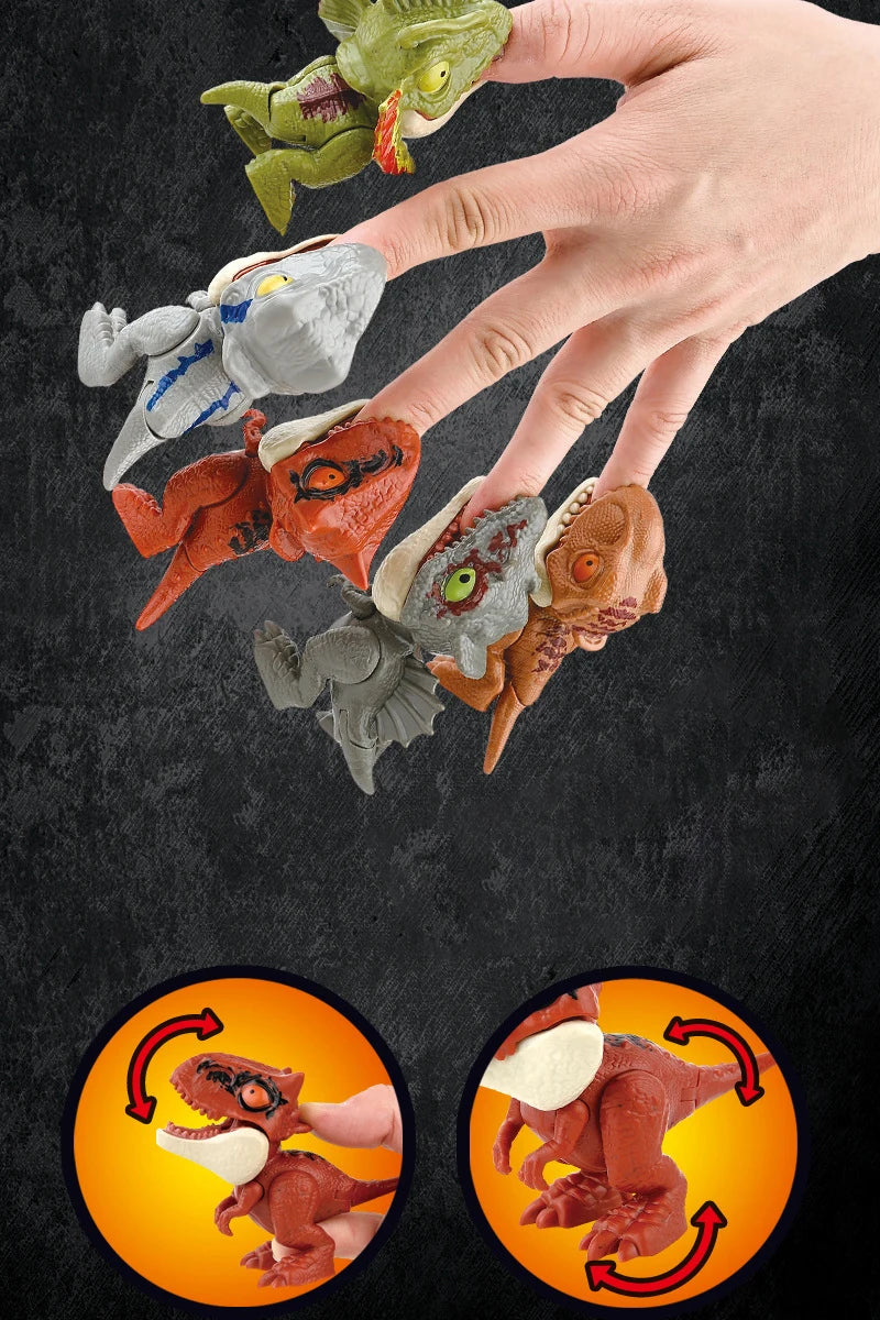 20-1PCS Finger Dinosaur Tricky Tyrannosaurus Finger-biting Dinosaurs Movable Joints Hand Doll Prop Dino Toys for Children Gifts