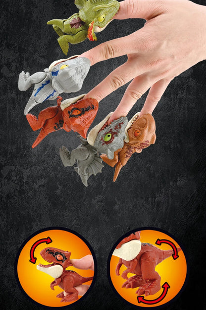 20-1PCS Finger Dinosaur Tricky Tyrannosaurus Finger-biting Dinosaurs Movable Joints Hand Doll Prop Dino Toys for Children Gifts