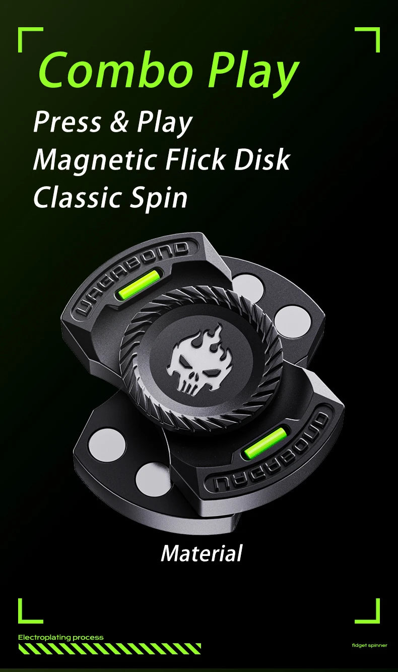 ADHD Focus Tool edc fidget 3-in-1 Fidget Toy Magnetic Spinner Push Play Gadget Stress Relief for Anxiety Kids Adults