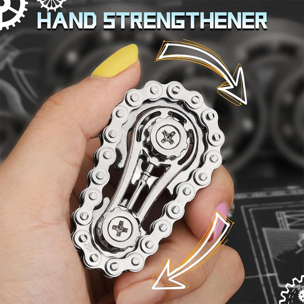 Fidget Spinners Toys for Adults Metal Bike Chain Pain Stim Fidgets Toy for Teens ADHD Cool Gadgets Desk Offices Gift