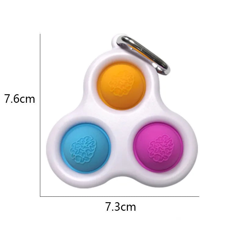 2pcs Finger Bubble Music Keychain Stress Relieving Fashion Toy with Pressing Sports Board Stress Relieving Key Pendant Birthday