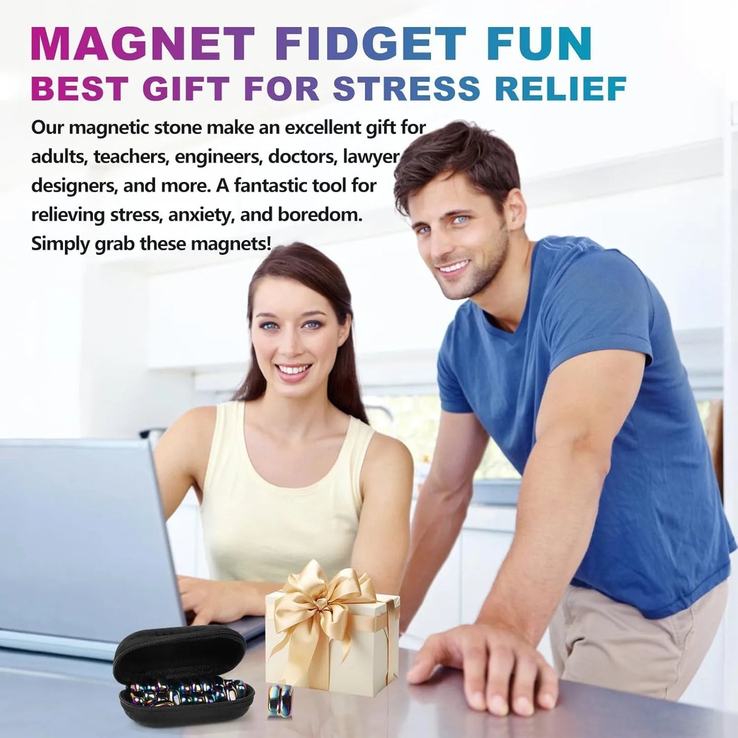 Magnet Chess Game Stones,Anti Stress Antistress Relief Fidget Toys Magnetic Stone for Adults ADHD Autism Fridge Sticker Desk EDC