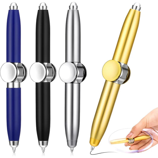 Fidget Spinning Pen with Led Light Help Relieve Stress Anxiety ADHD Cool EDC Gadgets Idea Gifts For Adults Kids Students