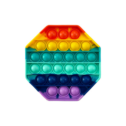 Pop Fidget Toys, Silicone Push Pop Bubble Toys for Kids and Adults Rainbow Fidget Poppers Square Octagon Heart Round Shape