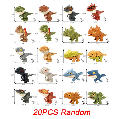 20-1PCS Finger Dinosaur Tricky Tyrannosaurus Finger-biting Dinosaurs Movable Joints Hand Doll Prop Dino Toys for Children Gifts