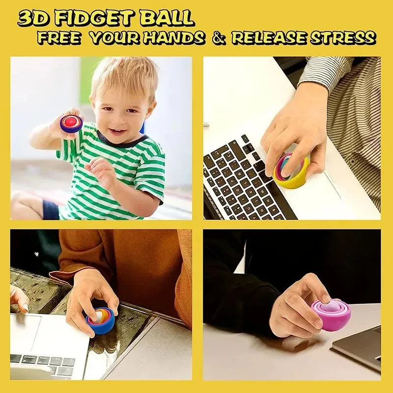 Fidget Toys Kids Spinner Gyro Ball Infinite Flip Decompression Sensory Toy ADHD Autism Stress Relief Toys Party Favors Gift