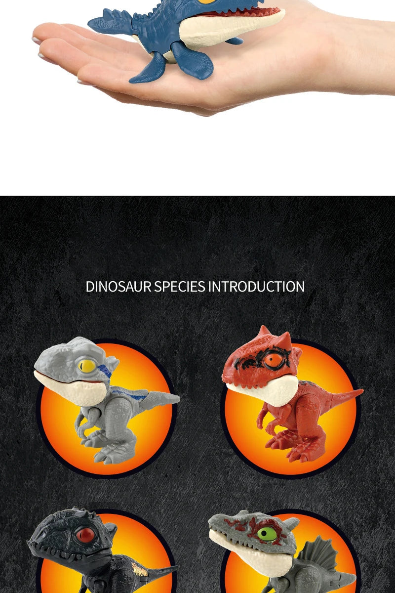 20-1PCS Finger Dinosaur Tricky Tyrannosaurus Finger-biting Dinosaurs Movable Joints Hand Doll Prop Dino Toys for Children Gifts