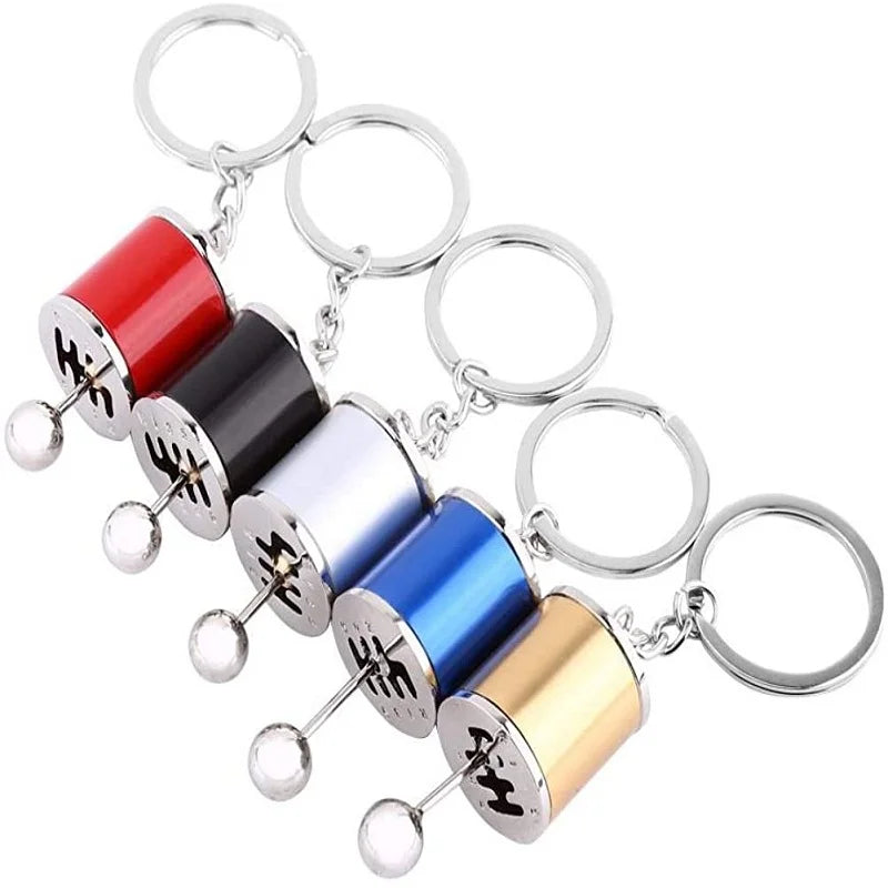 Metal Keyring Creative Car Shifter Keychain Six-Speed Gear Stick Knob Gearbox Model Key Antistress Adults New Fidget Toys