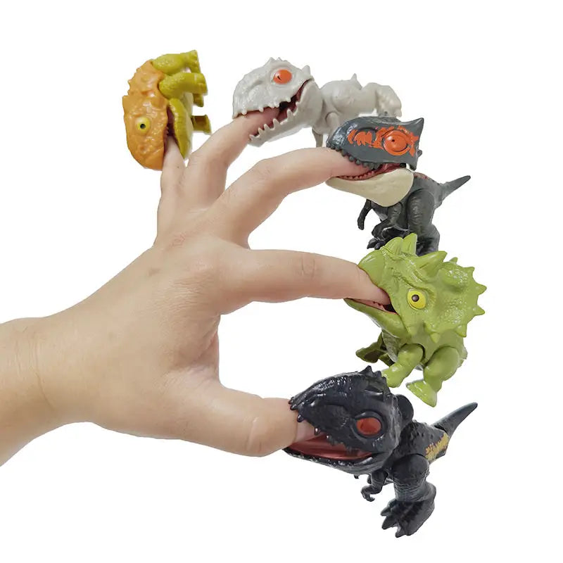 20-1PCS Finger Dinosaur Tricky Tyrannosaurus Finger-biting Dinosaurs Movable Joints Hand Doll Prop Dino Toys for Children Gifts