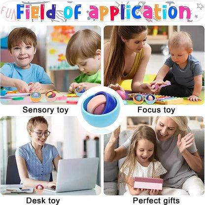 Fidget Toys Kids Spinner Gyro Ball Infinite Flip Decompression Sensory Toy ADHD Autism Stress Relief Toys Party Favors Gift