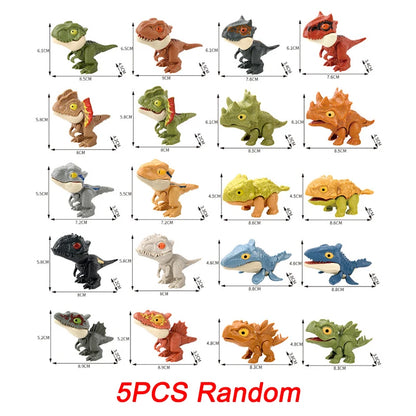 20-1PCS Finger Dinosaur Tricky Tyrannosaurus Finger-biting Dinosaurs Movable Joints Hand Doll Prop Dino Toys for Children Gifts