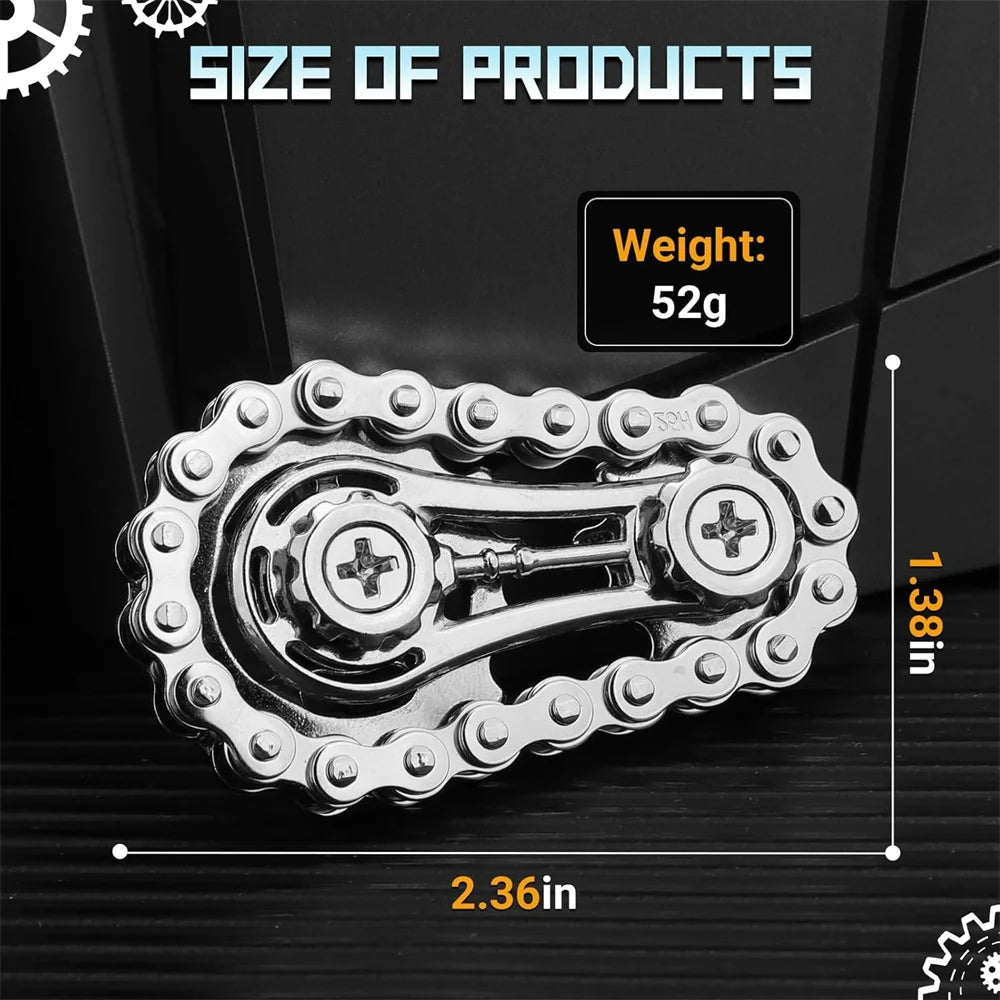 Fidget Spinners Toys for Adults Metal Bike Chain Pain Stim Fidgets Toy for Teens ADHD Cool Gadgets Desk Offices Gift