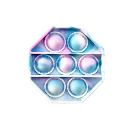 Pop Fidget Toys, Silicone Push Pop Bubble Toys for Kids and Adults Rainbow Fidget Poppers Square Octagon Heart Round Shape