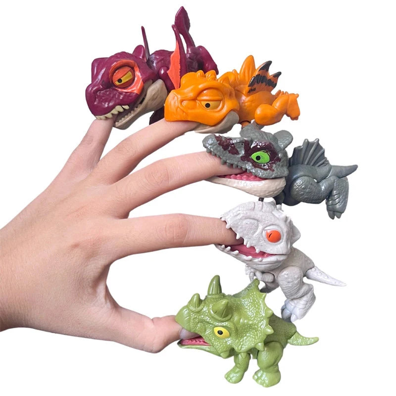 20-1PCS Finger Dinosaur Tricky Tyrannosaurus Finger-biting Dinosaurs Movable Joints Hand Doll Prop Dino Toys for Children Gifts