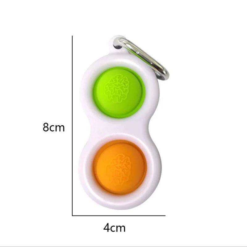 2pcs Finger Bubble Music Keychain Stress Relieving Fashion Toy with Pressing Sports Board Stress Relieving Key Pendant Birthday