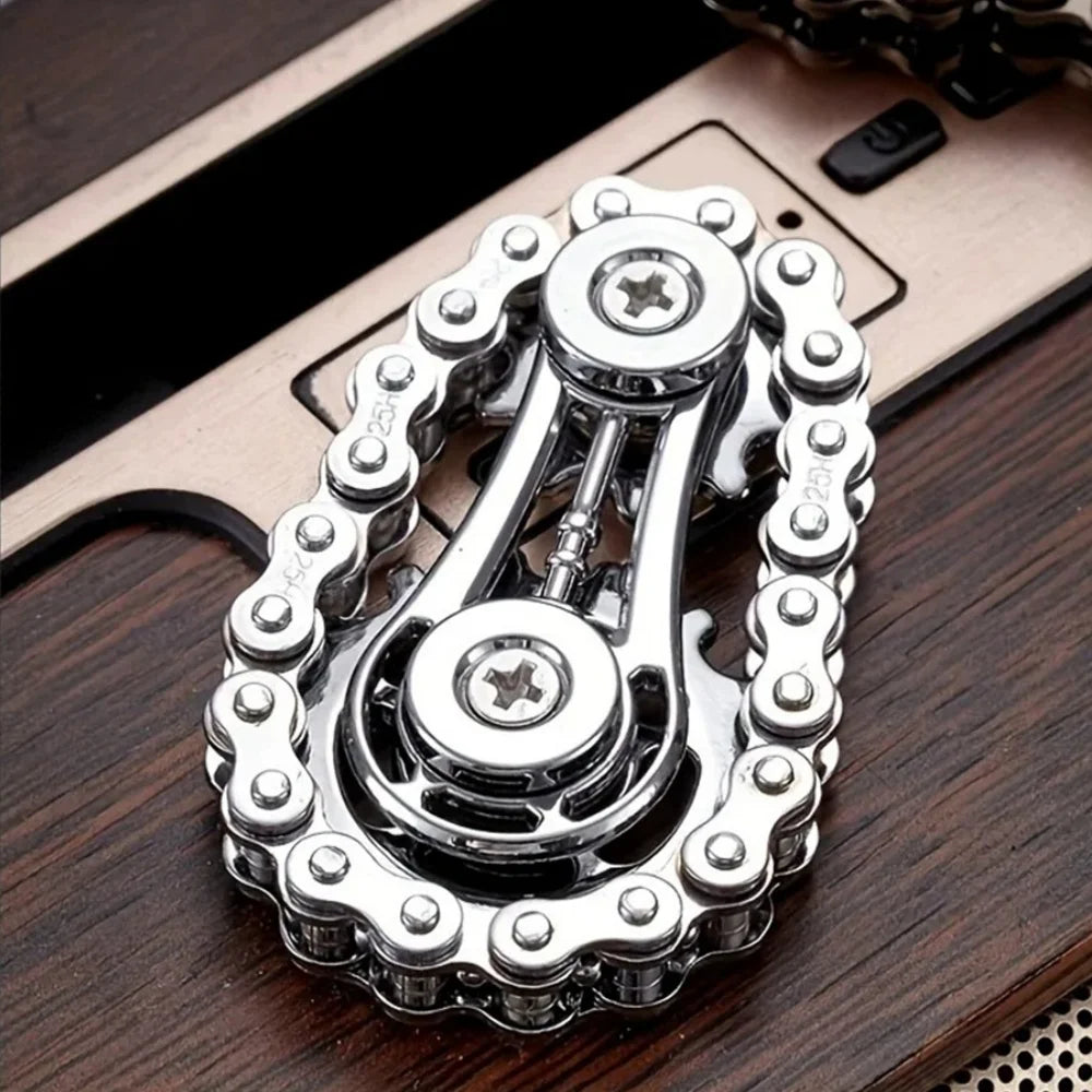 Fidget Spinners Toys for Adults Metal Bike Chain Pain Stim Fidgets Toy for Teens ADHD Cool Gadgets Desk Offices Gift