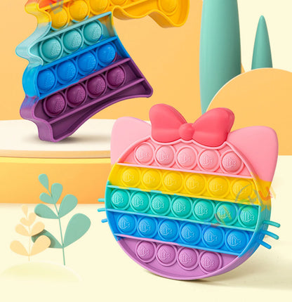 Rainbow Pop Push Bubblle Fidget Anti Stress Relief Toys for Adult Children Special Needs Sensory Toys Interactive Toys for Kids